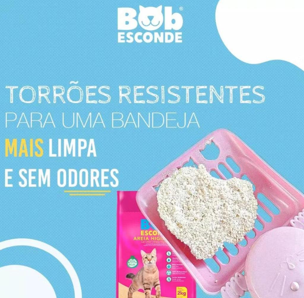 Areia sanitária Bob ESCONDE Mundo Pet Love